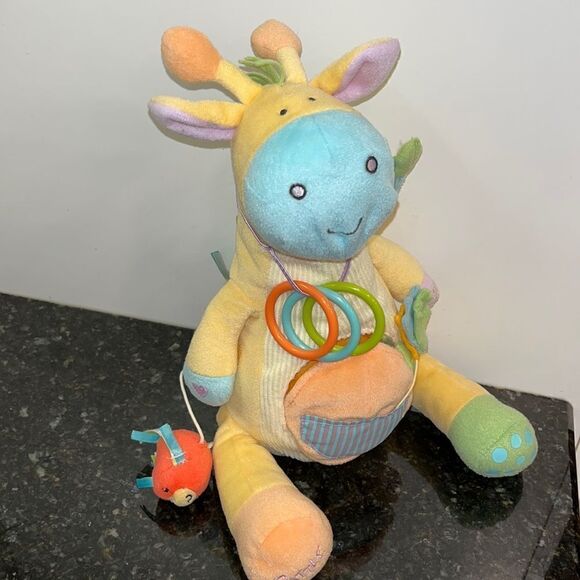 Manhattan Toys Giraffe Peek Squeak and Little Peep Sensory Toy Plush - Picture 1 of 7